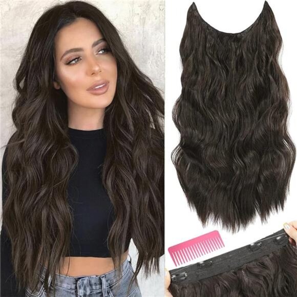 Halo Hair Extensions 20 Inch Dark Brown